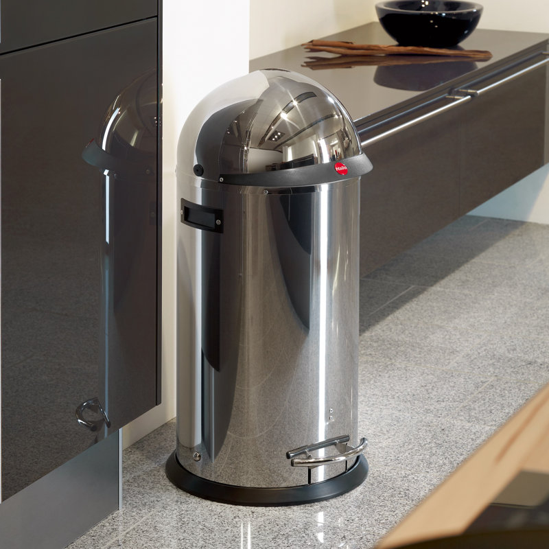Hailo 50 L Tretmülleimer KickVisier aus Metall & Bewertungen | Wayfair.de